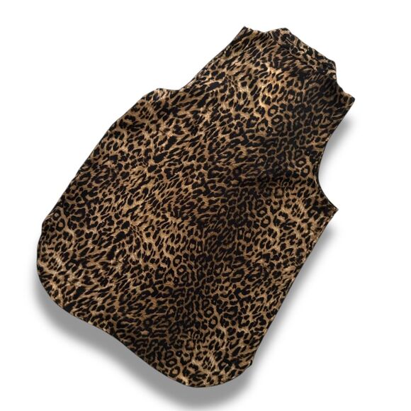 Vince Camuto Slvless Chiffon V-Neck‎ Leopard Print Wm High-Lo Blouse Sz Sm EUC - Picture 6 of 8